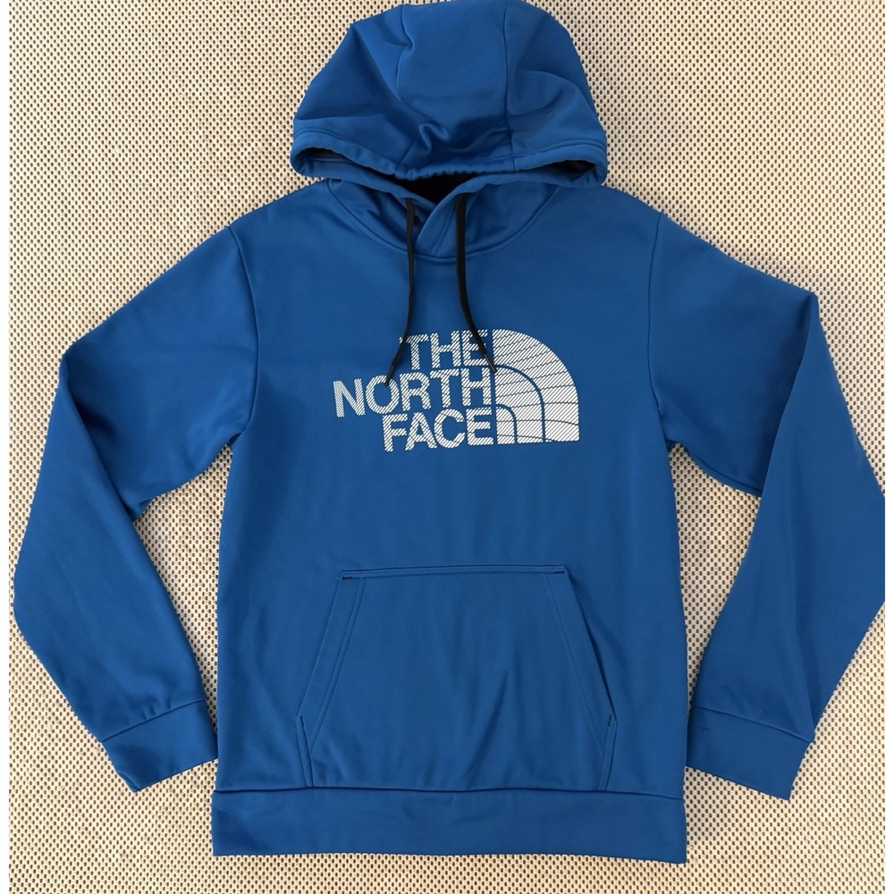 The North Face Mens Blue Graphic Print Pullover Fleece Hoodie Size Small